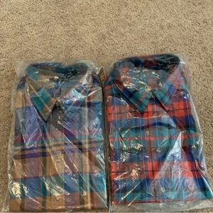Lot of 2 - Plaid Long Sleeve Shirts CM & Company